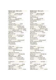 English worksheets: Mariah Carey: Hero Lyrics