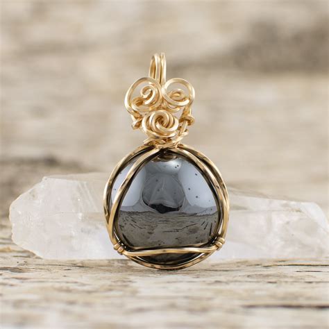 Hematite Pendant | 14K Gold Filled - Rita's Rainbow Jewelry - Handmade ...