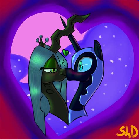 Queen Chrysalis And King Sombra Kiss