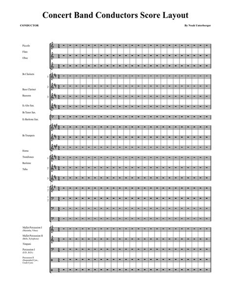 Concert Band Conductors Score Layout Sheet music for Trombone, Cornet ...