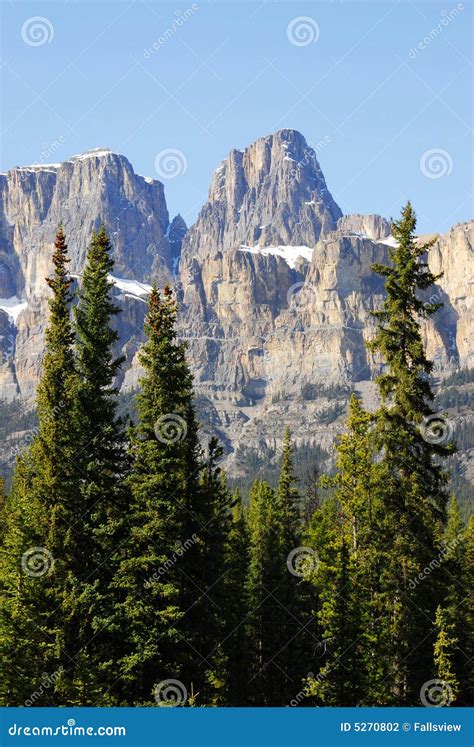 Castle mountain in banff stock photo. Image of peaks, blue - 5270802