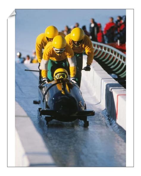 20x16 inch (51x41cm) Print. Bobsleigh - 1988 Calgary Winter Olympics - Men's Four Training The ...