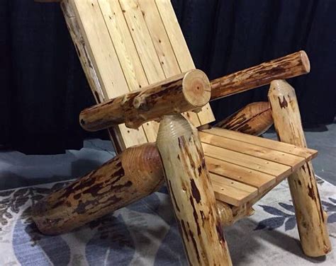 Adirondack Log Chair | Log furniture plans, Log furniture, Rustic log furniture