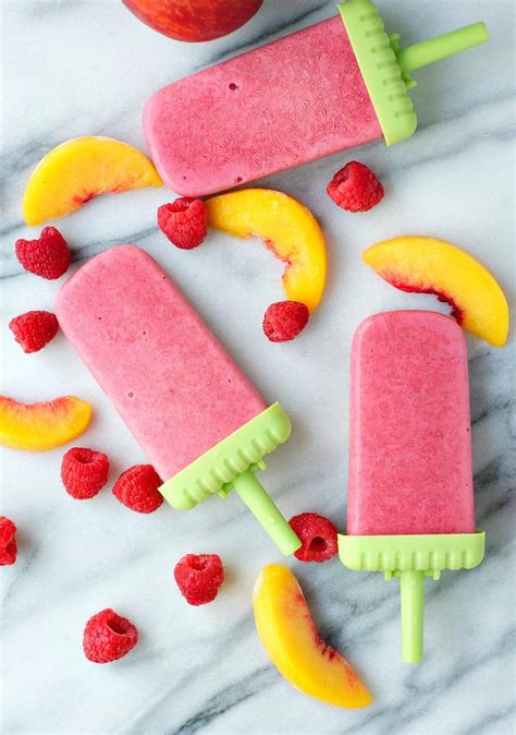 Peach Melba Homemade Popsicles Recipe | FaveHealthyRecipes.com