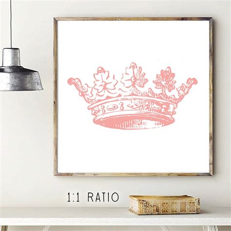 Pink Crown Printable Print Princess Decor Fairytale Art - Etsy