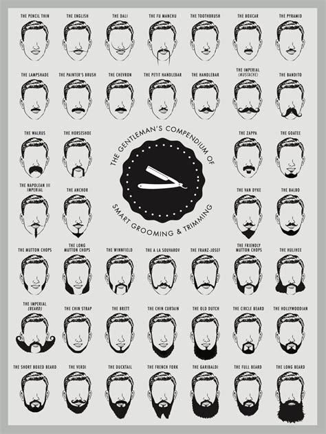 Beard and Mustache Print Beard Chart Beard Chart Art Print | Etsy ...