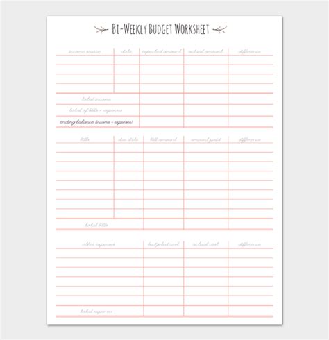 10 Free Bi-Weekly Budget Templates – Word | Excel – DocFormats