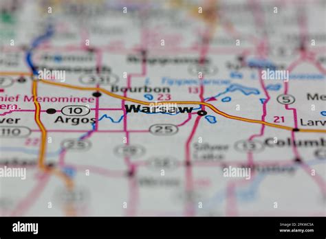 Warsaw indiana map hi-res stock photography and images - Alamy