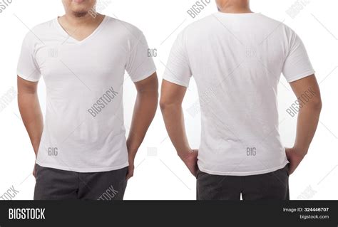 White V-neck T-shirt Image & Photo (Free Trial) | Bigstock