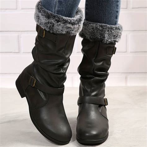 Winter Thermal Insulated Snow Boots Warm Plush Lined Ankle - Temu