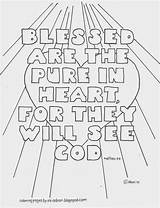Blessed Are The Pure In Heart Coloring Page sketch template
