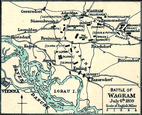 Map of the Battle of Wagram - July 5-6, 1809 | Wagram, Battle, Map