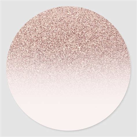 Rose Gold Faux glitter textured blank template Classic Round Sticker | Zazzle.com | Round ...