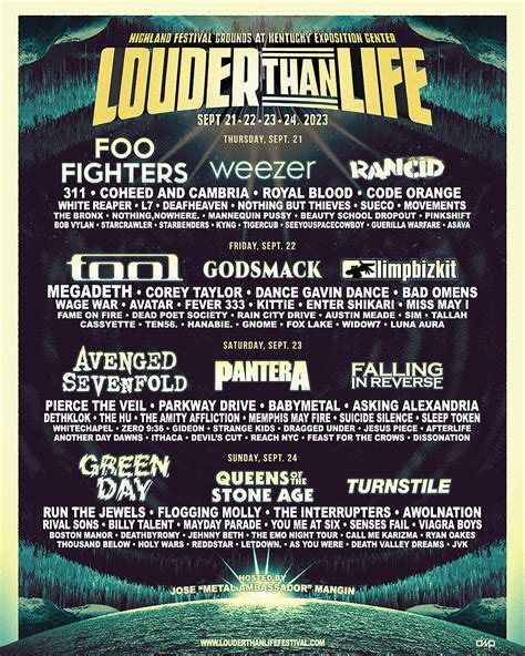 Louder Than Life 2023 lineup: Green Day, Foo Fighters to play