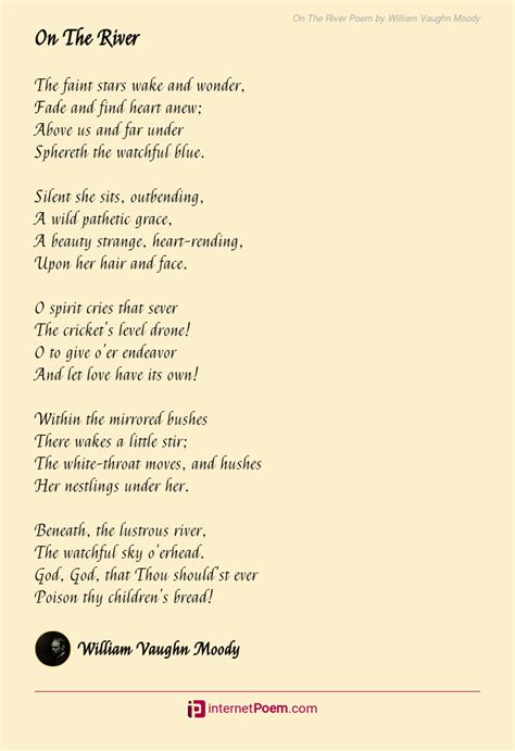 On The River Poem by William Vaughn Moody