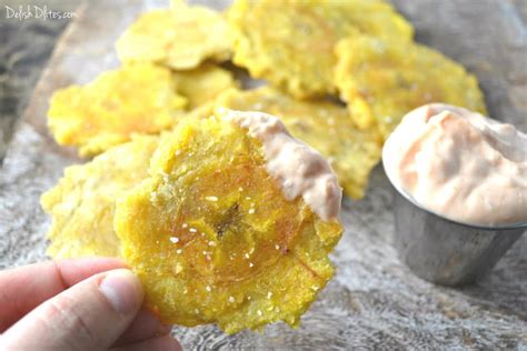 Tostones (Fried Plantains) with MayoKetchup - Delish D'Lites