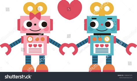 Cute Robot Love Clipart Stock Vector (Royalty Free) 1436541575 | Shutterstock