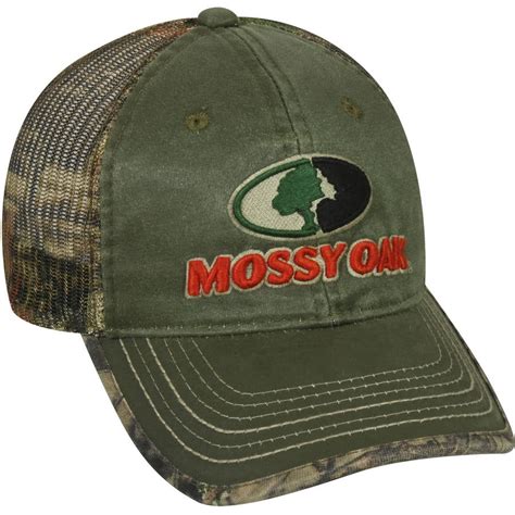 Mossy Oak Mesh Back Camo Cap, Olive/Mossy Oak Break-Up Country Camo, Adjustable Closure ...