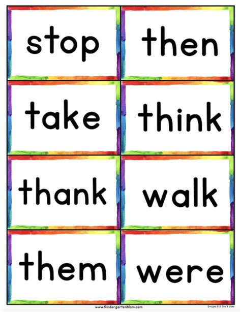 Sight Word Flashcards Free Printable