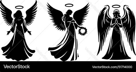 Angel silhouette Royalty Free Vector Image - VectorStock