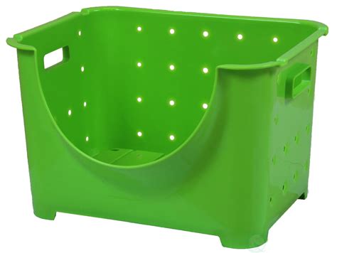 Stackable Plastic Storage Container, Green Stacking Bins - Walmart.com