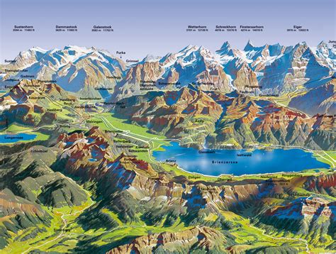 BERGFEX: Panoramakarte Haslital: Mapa Haslital - Alm - Haslital