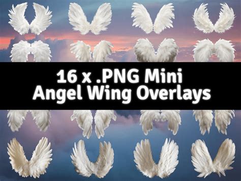 Digital Angel Wings, Transparent Background Png's for Photo Editing ...