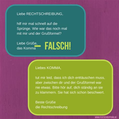 Kein Komma bei der Grußformel | Deutsch lernen, Rechtschreibung und ...