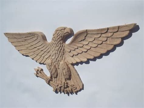 huge old hand carved wood Federal eagle, folk art wooden eagle wall plaque