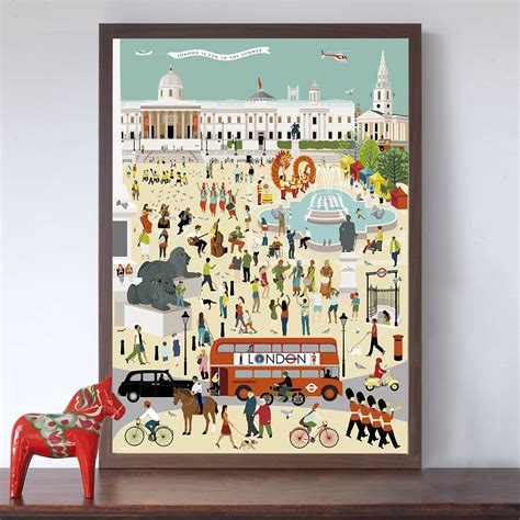 Out And About In London Trafalgar Square Art Print By Natalie Singh