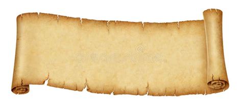 Old Scroll Banner Isolated on White Background Stock Illustration - Illustration of paper ...