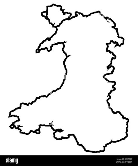 Outline Of Wales Map - Cordey Celestyna