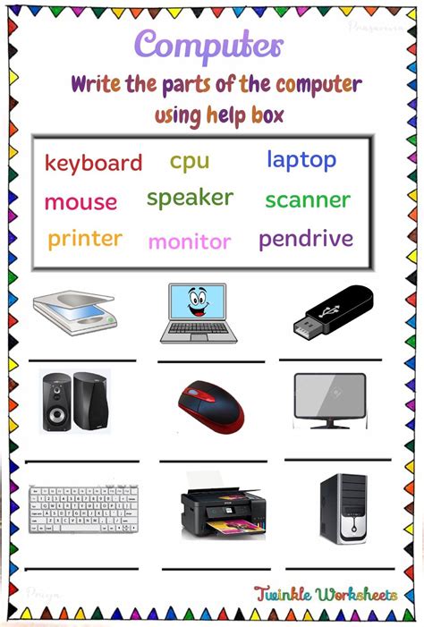 Parts of a computer worksheets – Artofit