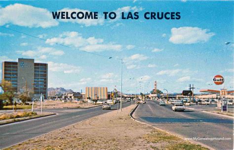 Las Cruces, New Mexico, City Skyline, vintage postcard photo