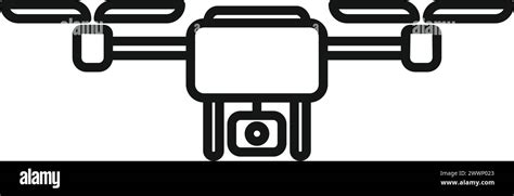 Big camera drone icon outline vector. Vehicle cinema. Aero filming 4k Stock Vector Image & Art ...