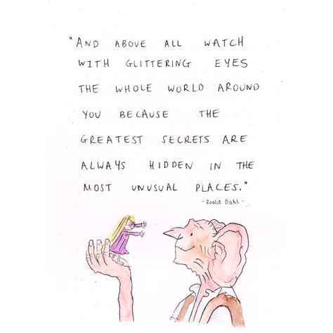 BFG Roald Dahl Minpins art print quote illustration | Etsy