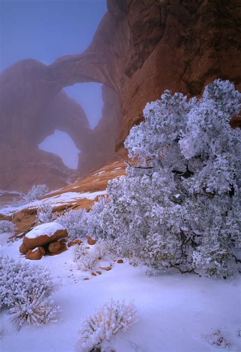 Visionary Wild ( Double Arch in clearing winter storm, Arches National ...