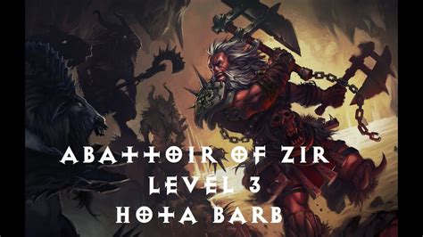 Diablo 4 Abattoir of Zir level 3 HOTA Barb - YouTube