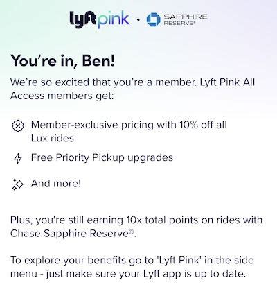 Chase Sapphire Reserve Adds Lyft Pink All Access - One Mile at a Time