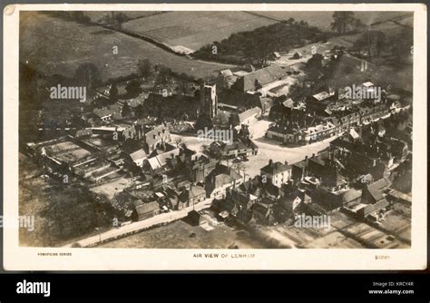 Aerial view of Lenham, Kent, England. Medieval market village. Date: early 20th century Stock ...