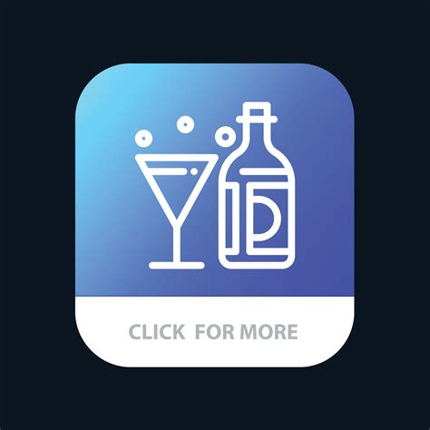 Drink Wine American Bottle Glass Mobile App Button Android and IOS Line Version 13459929 Vector ...