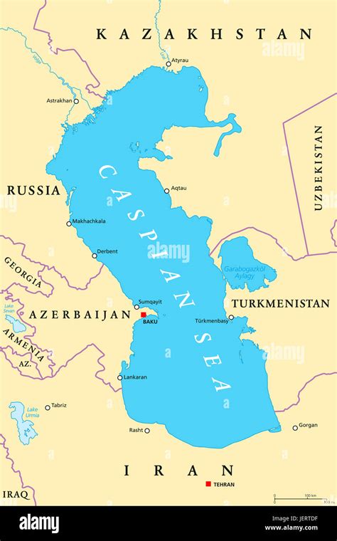 Caspian Sea Region Political Map With Borders And Countries Body Of | Images and Photos finder