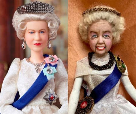 Artist creates 'wrinkles and all' Barbie of the Queen