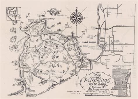 Map of Peninsula State Park & Ephraim: Door County, Wisconsin | Map or Atlas | Wisconsin ...