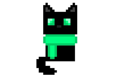 Black pixel cat by Specklefeather on DeviantArt