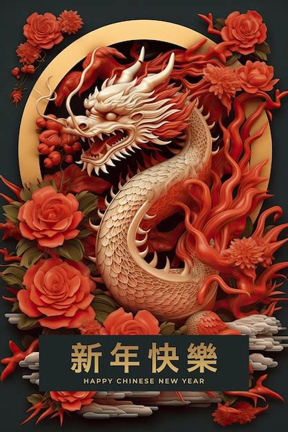 Premium PSD | Happy chinese new year poster 2024 year of dragon ...