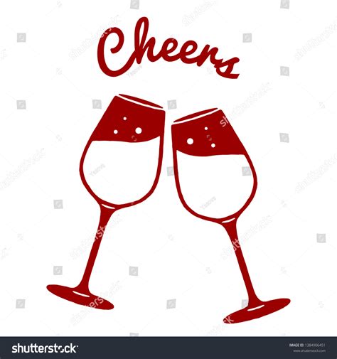 Clink Clinking Wine Glasses Wine Glasses Stock Vector (Royalty Free) 1384906451 | Shutterstock