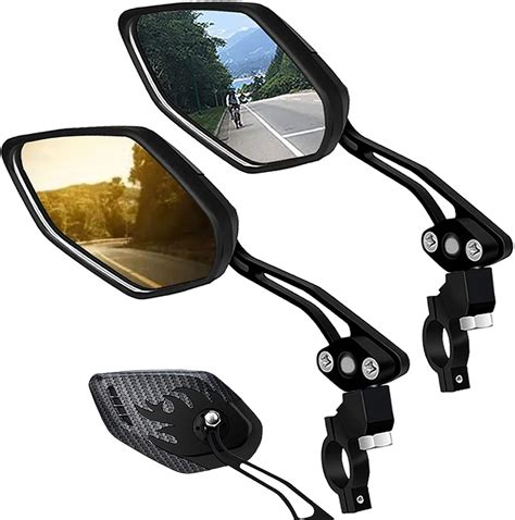 Amazon.com: 2 Pieces HD Bike Mirrors Adjustable Bike Glass Mirror Rear ...