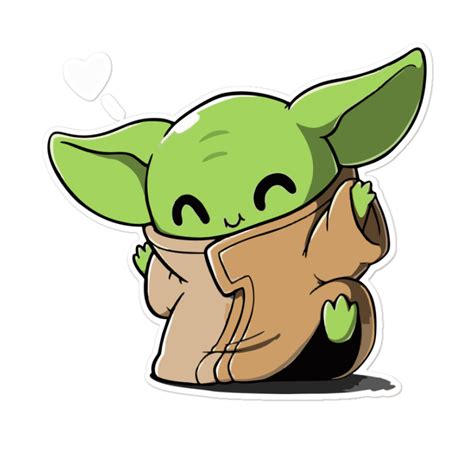 Custom Baby Yoda Cute Sticker By Easton Poison - Artistshot Yoda ...