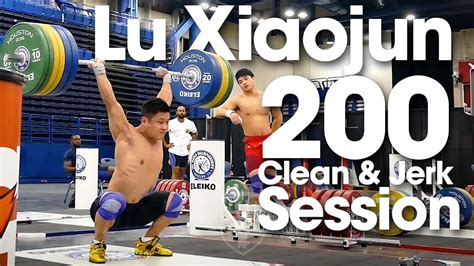 Lu Xiaojun 200kg Clean & Jerk Session Training Hall 2015 World ...